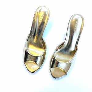 New! Bellini Gold Open Toe Heel Sz:6